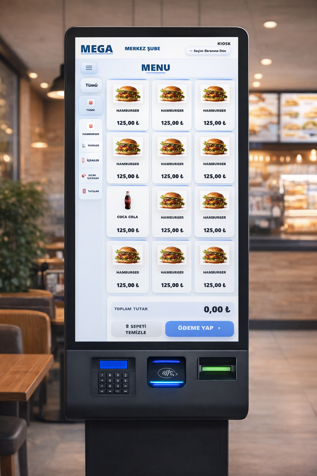 MegaPOS Sipariş Tipi Seçimi