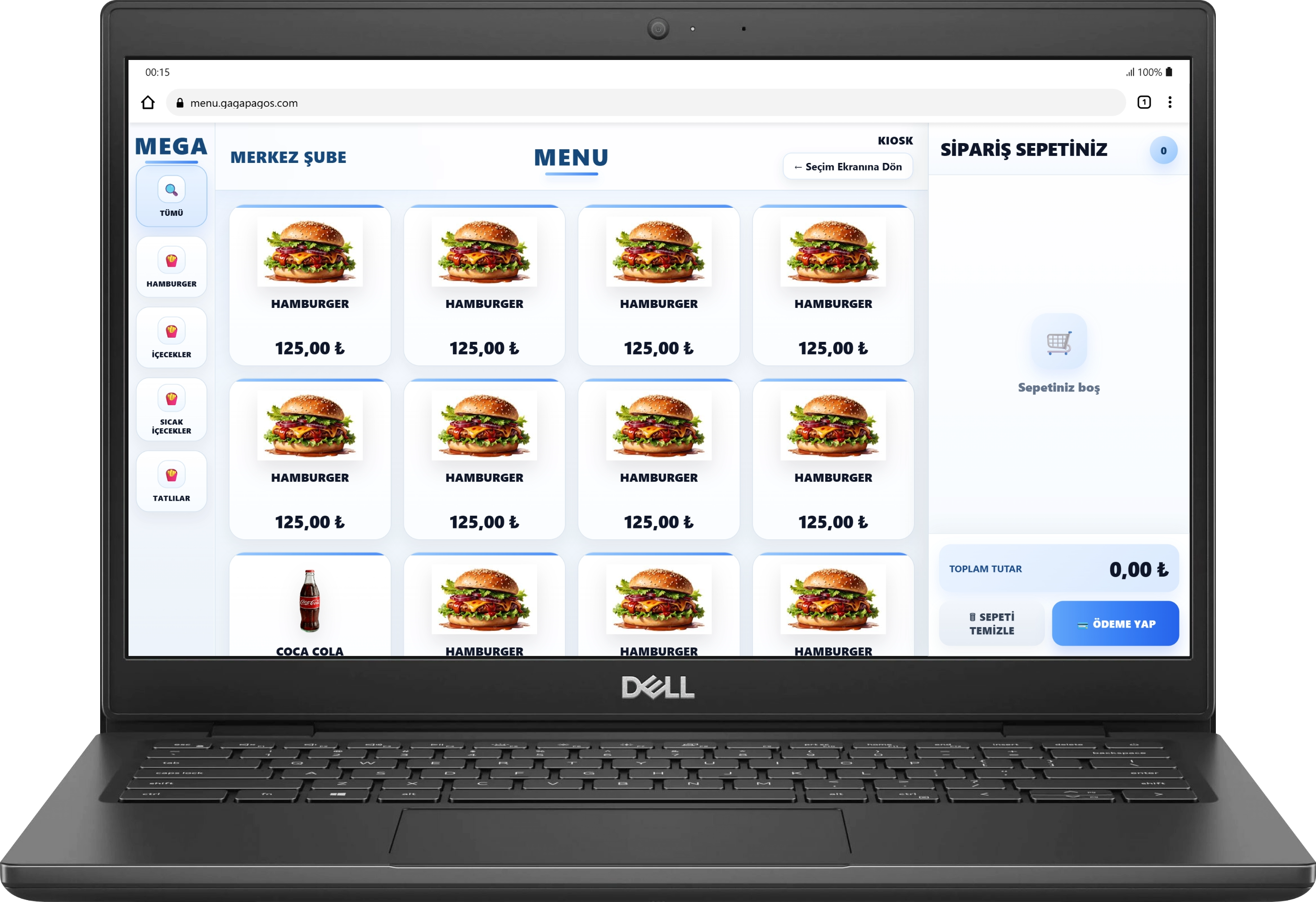 MegaPOS Laptop Görünümü